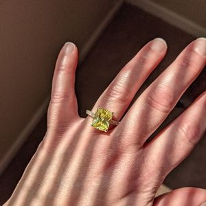 Citrine ring with cz and sterling silver